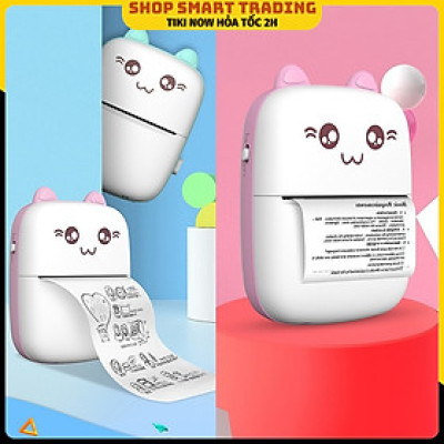 Máy in nhãn nhiệt cầm tay Mini Máy in bỏ túi Bluetooth không dây Android IOS Điện thoại Máy in ảnh Máy tạo nhãn - Hàng Nhập Khẩu
