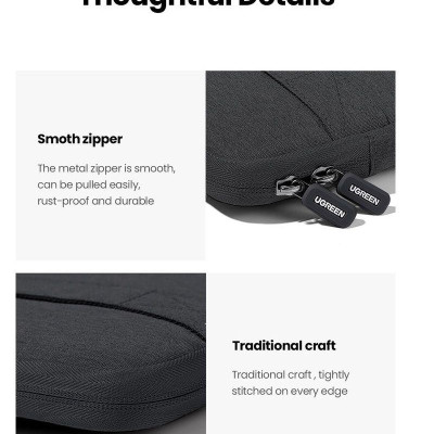 Ugreen UG90626LP516TK 14inch - 14.9inch Túi chống sốc cho Laptop + Macbook có tay xách Màu Đen - HÀNG CHÍNH HÃNG