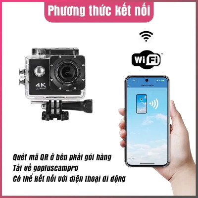 Camera Hành Trình 4K Ultra WiFi Xe Máy - Xe Đạp - Ô Tô, Camera Ngoài Trời Gắn Mũ Bảo Hiểm Chống Nước Loại Tốt