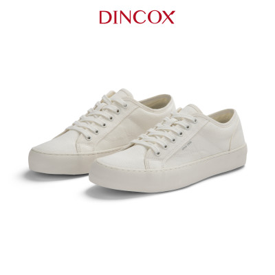 Giày Sneaker Vải Canvas Nam Nữ E18 White Dincox Shoes Sang Trọng