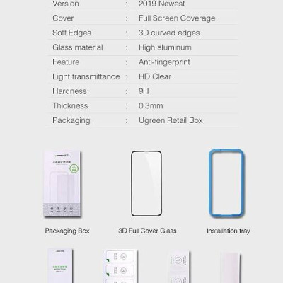 Ugreen UG50954SP111TK 1 miếng dán kính cường lực 3D cho iPhone XS Max HD - HÀNG CHÍNH HÃNG