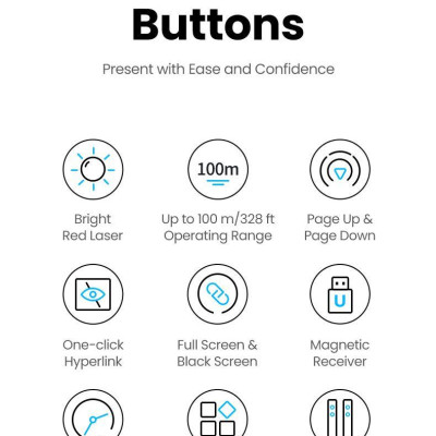 Ugreen UG50654LP479TK 200M laser sử dụng pin AAA không kèm pin Bút trình chiếu điều khiển 100m có túi đựng - HÀNG CHÍNH HÃNG