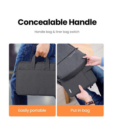 Ugreen UG90626LP516TK 14inch - 14.9inch Túi chống sốc cho Laptop + Macbook có tay xách Màu Đen - HÀNG CHÍNH HÃNG