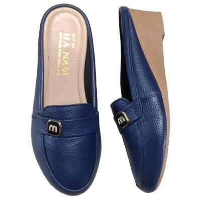 Sục Nữ Đế Xuồng HA NAM Da Bò Thật Đế Cao Su 5cm DNU2183