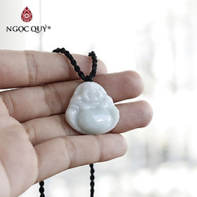 Mặt dây chuyền phật Di lặc đá cẩm thạch xanh nhạt mệnh hỏa, mộc - Ngọc Quý Gemstones