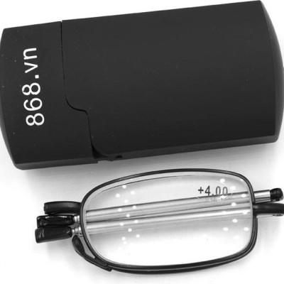 Kính lão gọng xếp màu đen tròng lão 4 độ_nam