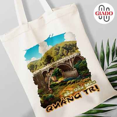 Túi canvas GIADO, túi vải bố, túi tote mẫu Quảng Trị cầu Đầu Mầu