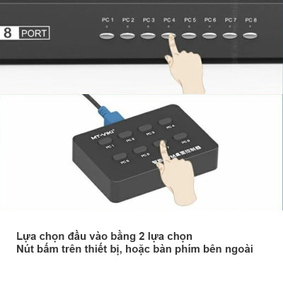 Bộ Switch KVM 8 PORT KVM VGA USB 1-8 MT-VIKI - 8 Máy Tính Ra 1 Màn Hình - Hàng Chính Hãng
