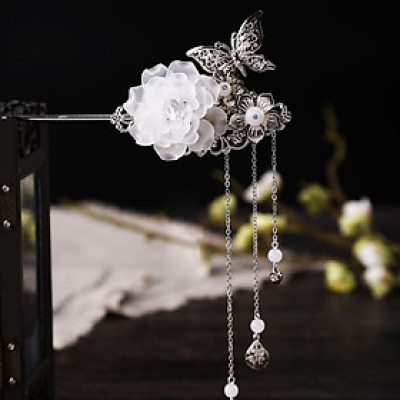 Trâm cài tóc cổ trang hoa và cánh bướm nhiều màu sắc