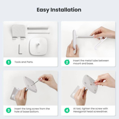 Ugreen UG70976LP177TK xoay 45 độ Màu Trắng Giá đỡ điện thoại. máy tính bảng chất liệu kim loại - HÀNG CHÍNH HÃNG