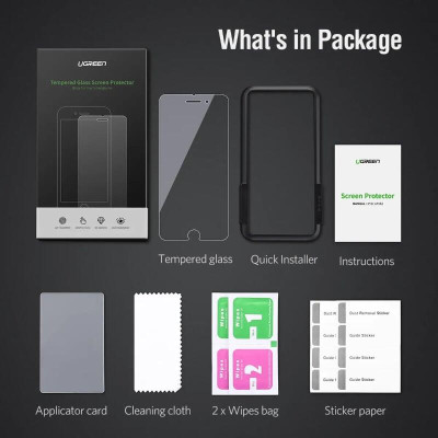 Ugreen UG50947LP171TK cho iPhone 6 Plus + 7 Plus Miếng dàn cường lực độ cứng chuẩn 9H - HÀNG CHÍNH HÃNG