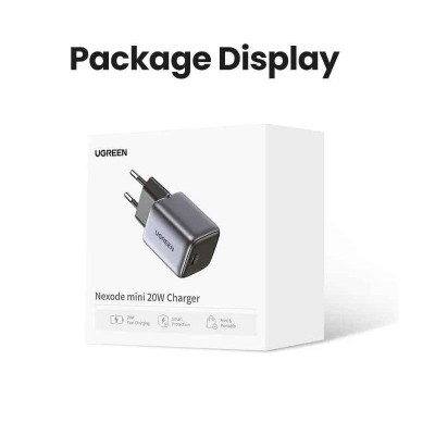 Ugreen UG15328CD318TK 20W Bộ sạc nhanh Nexode GaN USB type c PD3.0 qc4.0 Màu Trắng Chuẩn cắm US - HÀNG CHÍNH HÃNG