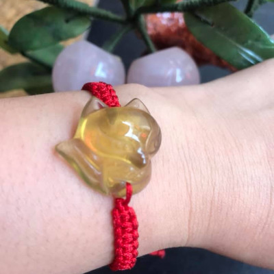 VÒNG TAY HANDMADE HỒ LY ĐÁ THẠCH ANH VÀNG TỰ NHIÊN DÂY ĐỎ MAY MẮN TÀI LỘC VỀ TÌNH DUYÊN CÔNG DANH HỢP NỮ MỆNH KIM MỆNH THỔ THỦY Ạ