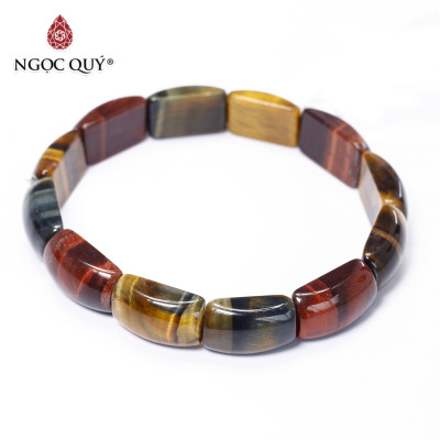 Vòng tay bản đá mắt hổ tam tài - Ngọc Quý Gemstones
