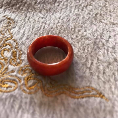 NHẪN ĐÁ CẨM THẠCH MÀU ĐỎ ĐẸP NI NHẪN 17MM HỢP MỆNH HỎA THỔ