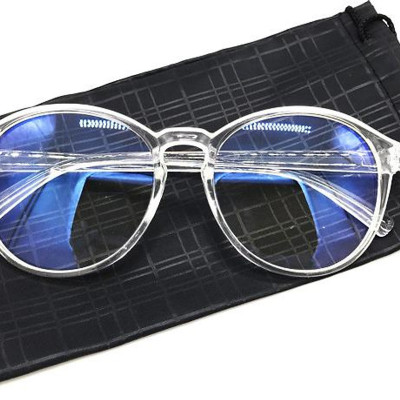 Mắt Kính Trong Suốt, Kính Thời Trang Nam Nữ Dáng Tròn Gọng Nhựa