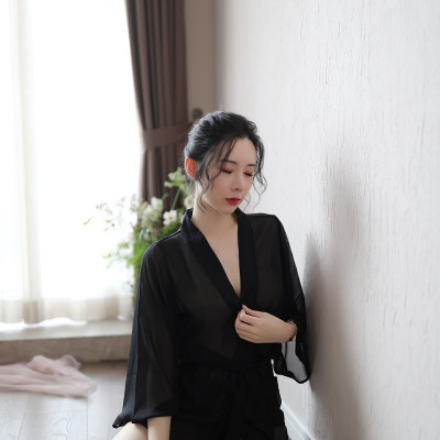 Áo choàng ngủ đơn giản kiểu nhật có 2 túi chất vải voan mỏng mềm nhẹ CDAN80