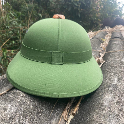 mũ cối tàu cốt phíp lòng vàng đinh trắng phiên bản xưa 1966, vải gabadin tô châu chuẩn tàu màu ổi ương