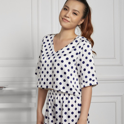 Đồ Bộ Nữ Mặc Nhà Pijama Quần Đùi, Áo Lửng Lụa Hàn Maxivic, La Mộc MM112122