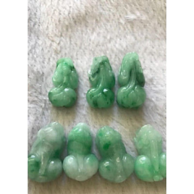 MẶT CON TỲ HƯU HÚT TÀI ĐÁ CẨM THẠCH TỰ NHIÊN XANH NHẸ ĐẸP LÀM MẶT DÂY CHUYỀN ĐEO ĐẸP