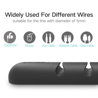 Ugreen UG50257LP114TK Màu Đen Gá đỡ kẹp dây sạc cao su 4 Khe - HÀNG CHÍNH HÃNG