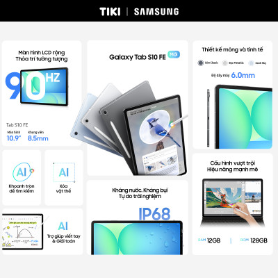 Máy Tính Bảng Galaxy Tab S10 FE Wifi (8GB/128GB) - Hàng Chính Hãng