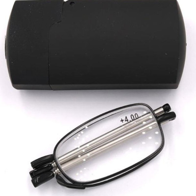 Kính lão gọng xếp màu đen tròng lão 4 độ_nam