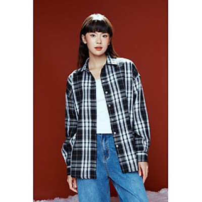 DOTTIE - Sơ mi tay dài kẻ ô - T1026