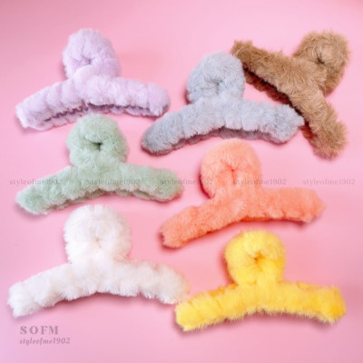 Kẹp tóc cặp tóc đính lông phong cách Hàn Quốc cho nữ