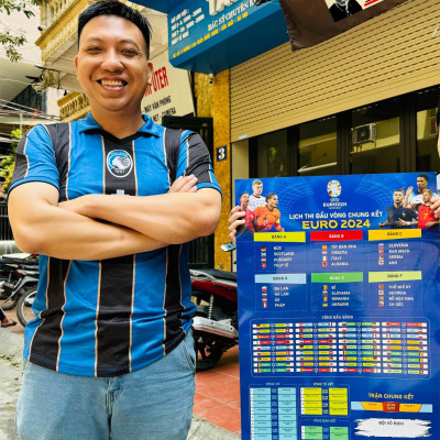 (Kèm ống gỗ vận chuyển) LỊCH THI ĐẤU EURO 2024 - THEO GIỜ VIỆT NAM!!!