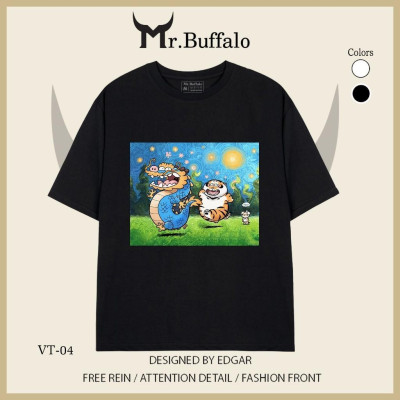 Áo Thun tay lỡ Hổ Cosplay nghệ thuật Mr.Buffalo