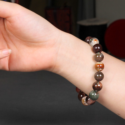 Vòng tay nam Thạch Anh Ưu Linh đa sắc VIP 12ly