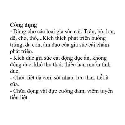 Thuốc Thú Y Oestradiol Hanvet Kích Nhanh Lên Giống