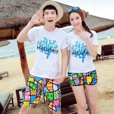 Đồ đôi đi biển so cute Chất vải đẹp (giá 1 bộ luôn quần và áo)