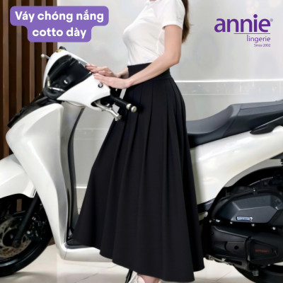 Váy chống nắng annie cotton màu đen thời trang form rộng dễ mặc siêu bền