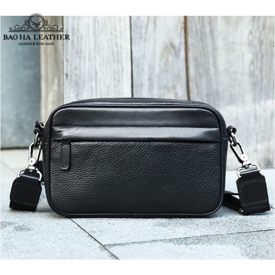 Túi đeo chéo nam mini da bò thật BAOHA LEATHER BHM6189 Túi da đeo vai nhỏ