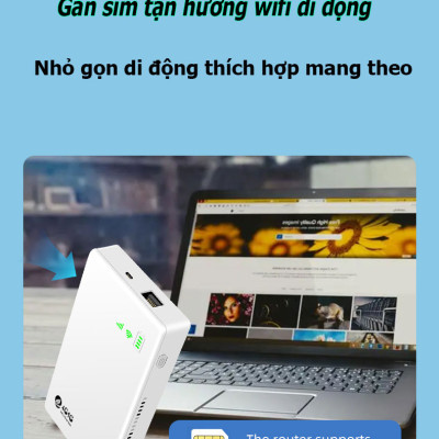 Cục phát wifi từ sim 4G TP10000 kiêm pin sạc dự phòng 10000mAh, bộ phát wifi di động sử dụng mọi loại sim tốc độ cao 300Mbps -Hàng nhập khẩu.