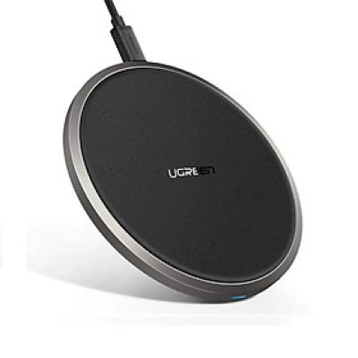 Ugreen UG50517CD176TK 10W sạc nhanh chuẩn QI không dây màu đen có phủ lớp chống trượt - HÀNG CHÍNH HÃNG