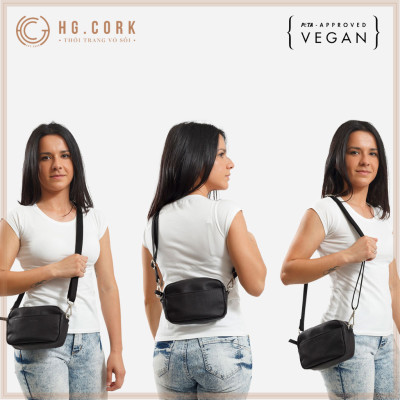 Túi Đeo Chéo Mini Dáng Ngang Nam Nữ CROSSBODY POUCH - HGcork Corkor CK267 – Nhiều màu – Vật liệu da cork thực vật thuần chay, chống cháy, chống mốc – Sản xuất tại Bồ Đào Nha
