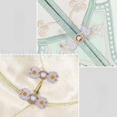 Khóa Cài Áo Quần, Nút Cài Cổ Áo Hán Phục Cổ Trang Trung Quốc, Sườn Xám, Áo Choàng Hình Hoa Cúc, Thỏ