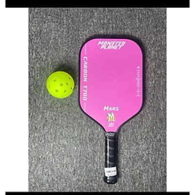 ￼Vợt Pickleball Mars Chuyên Nghiệp USAPA Approved. Raw Carbon T-700 Nhám, Hỗ Trợ Xoáy và Kiểm soát bóng Spor