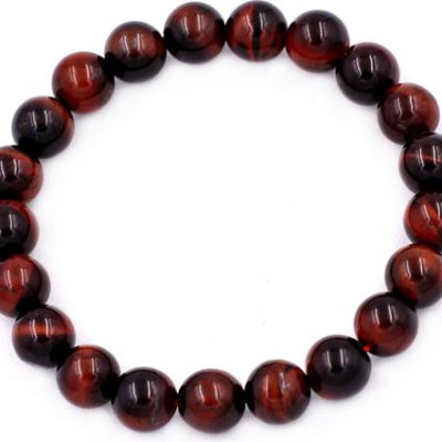 Chuỗi hạt đeo tay Đá Mắt Hổ Đỏ Đen 8 ly 22 hạt - hợp mệnh Hỏa, mệnh Thổ