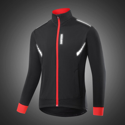 Wosawe Men Winter Cycling Jacket Windproof Thermal Fleece Bike Jacket for Mountain Biking Running Skiing Hiking