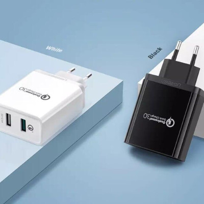 Ugreen UG30599CD132TK 30W màu Đen Củ sạc nhanh 2 cổng USB chuẩn QC 3.0 + 2.4A - HÀNG CHÍNH HÃNG