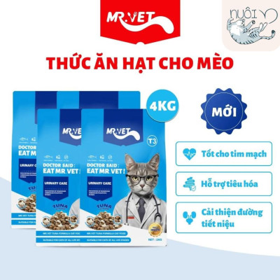 Thức ăn cho mèo MRVET T3 MỚI, gói 1KG hỗ trợ cải thiện đường tiết niệu cho mèo
