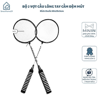 Bộ 2 Vợt Cầu Lông Tay Cầm Đệm Mút Tặng Kèm 03 Quả Cầu Hàng Chính Hãng - Đàn Hồi Tốt, Siêu Cứng, Siêu Bền - HÀNG CHÍNH HÃNG MINIIN