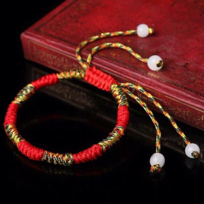 Vòng tay dây ngũ sắc Tây Tạng màu vàng