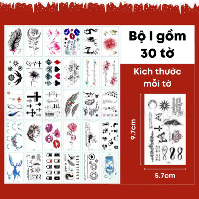 Xăm giả hình dán trang trí giáng sinh noel tuyết ông già nô en tuần lộc phát sáng dạ quang cây thông mistletoe cây thập tự Legaxi