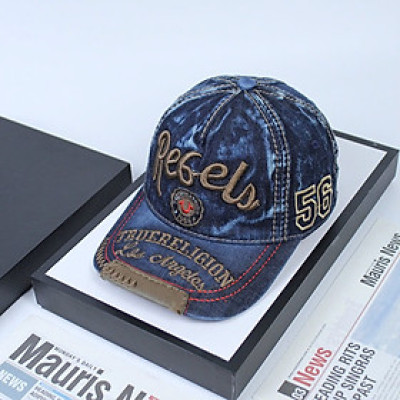 Nón nam, mũ lưỡi trai Ông Địa Rebels phối vải jeans form đẹp thời trang đường phố