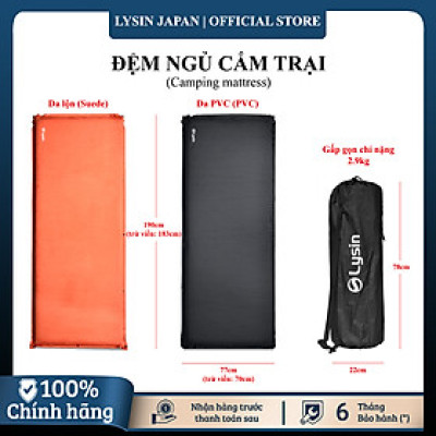 Lysin - đệm nằm dã ngoại (rộng 70cm dày 8cm, chất liệu polyetylen) tự bơm hơi thoảng mái chống thấm nước cắm trại ngoài trời, picnic, du lịch camping có thể liên kết với nhau